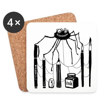 Stiftspinne - Untersetzer (4er-Set) - Weiß - Vorne