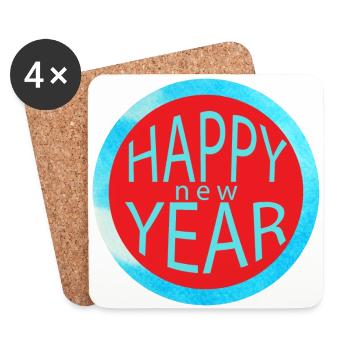 Bonne année ! - Dessous de verre (lot de 4) - blanc - Devant