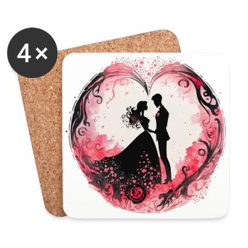 Love is all around - Coasters (set of 4) - white - Front