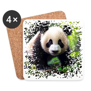 Pandas leben in den Bergwäldern Zentralchinas - Untersetzer (4er-Set) - Weiß - Vorne