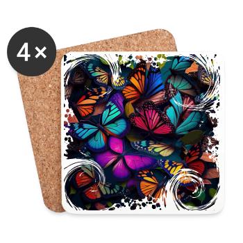 Chaque papillon est unique - Dessous de verre (lot de 4) - blanc - Devant