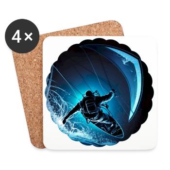 Kitesurfing requires skill and endurance - Coasters (set of 4) - white - Front