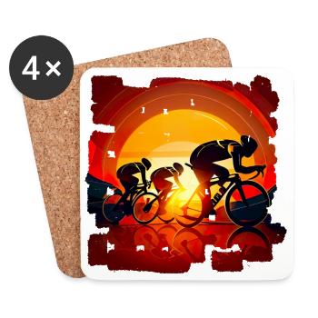Le cyclisme est une passion pour beaucoup - Dessous de verre (lot de 4) - blanc - Devant
