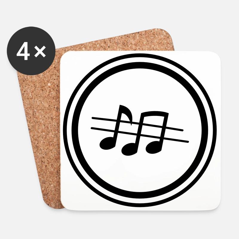 Musik Noten - Untersetzer (4er-Set) - Weiß