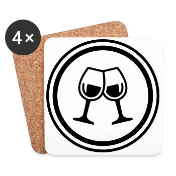 Verres à vin - Dessous de verre (lot de 4) - blanc - Devant