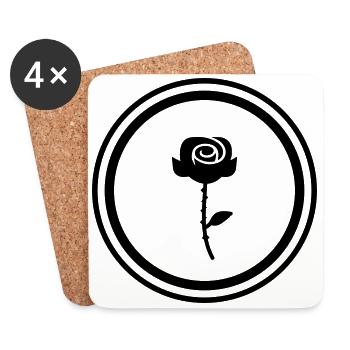 Rose Symbol - Untersetzer (4er-Set) - Weiß - Vorne