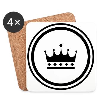 Symbole de la couronne - Dessous de verre (lot de 4) - blanc - Devant