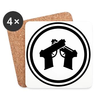 Pistole Symbol - Untersetzer (4er-Set) - Weiß - Vorne