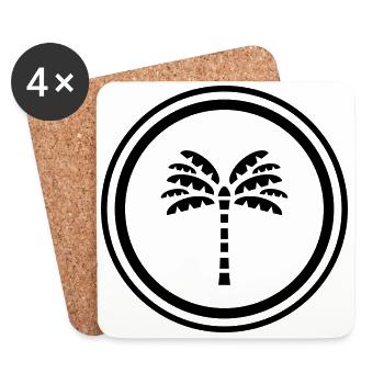 Symbole de la paume - Dessous de verre (lot de 4) - blanc - Devant