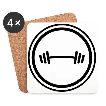 Dumbbell Weights Fitness - Coasters (set of 4) - white - Front