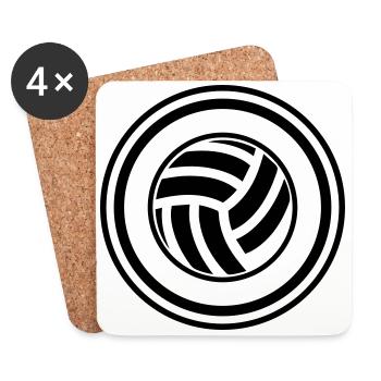 Volleyball Symbol - Untersetzer (4er-Set) - Weiß - Vorne