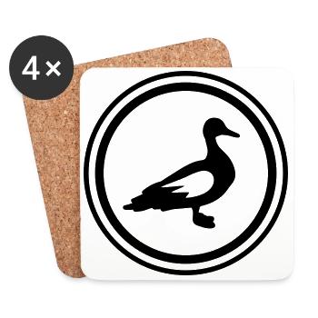 Animal canard - Dessous de verre (lot de 4) - blanc - Devant