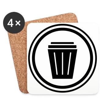 Garbage can icon - Coasters (set of 4) - white - Front