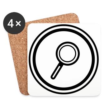 Magnifying glass icon - Coasters (set of 4) - white - Front