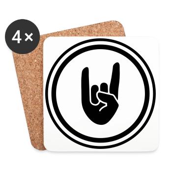 Party Hand Symbol - Untersetzer (4er-Set) - Weiß - Vorne
