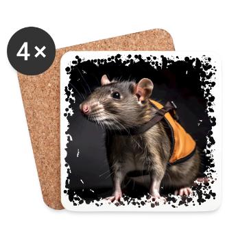 Wer Ratten hat, hat keine Mäuse! - Untersetzer (4er-Set) - Weiß - Vorne