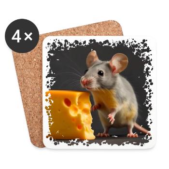 Les souris avec du fromage sont un cliché - Dessous de verre (lot de 4) - blanc - Devant