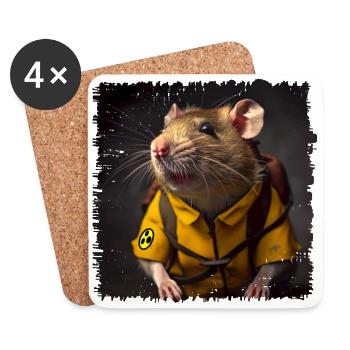 Ratten können Minen erschnüffeln - Untersetzer (4er-Set) - Weiß - Vorne