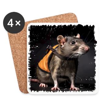 Rats like to cuddle for their lives - Coasters (set of 4) - white - Front