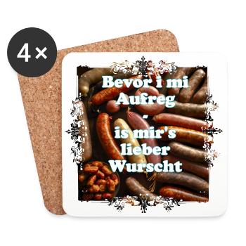Ruhe bewahren und sich nicht aufregen - Untersetzer (4er-Set) - Weiß - Vorne