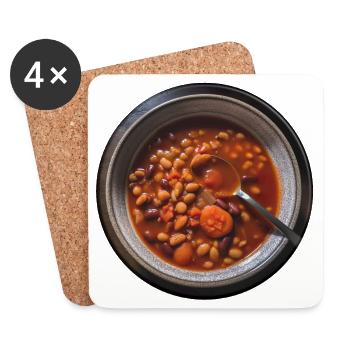 Energy transition? Eating beans for gas production - Coasters (set of 4) - white - Front