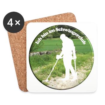 Mit Detektor-schwingen auf Schatzsuche - Untersetzer (4er-Set) - Weiß - Vorne
