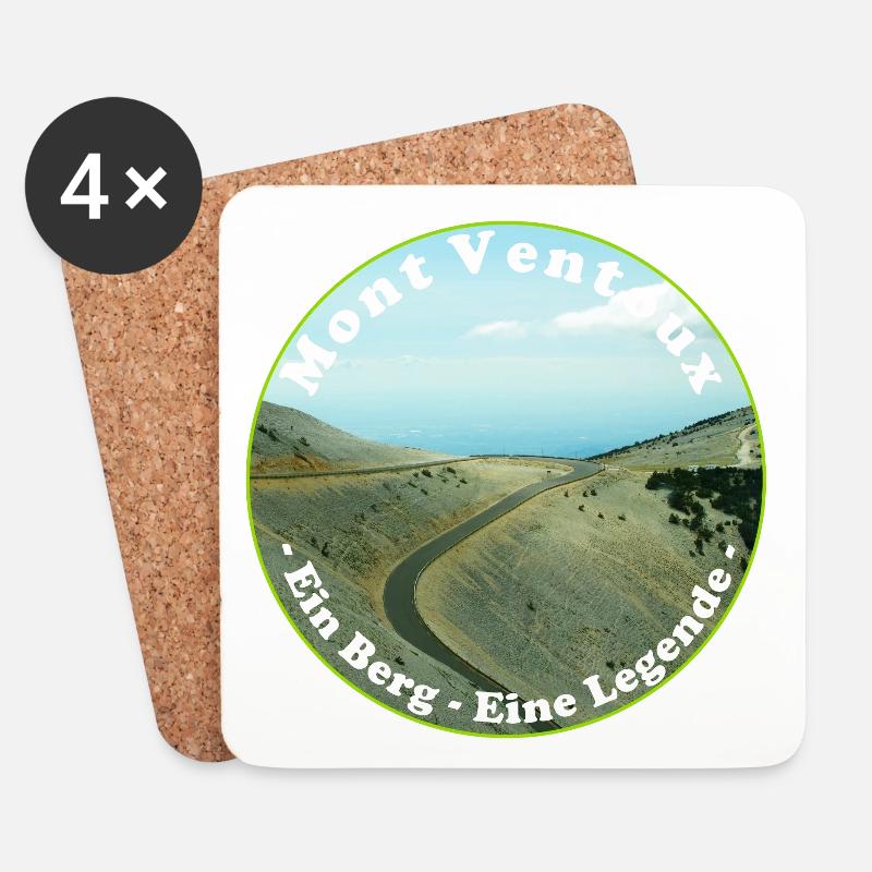 Mit dem Fahrrad über den Mont Ventoux - Untersetzer (4er-Set) - Weiß