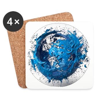 Save the blue planet before it's too late - Coasters (set of 4) - white - Front