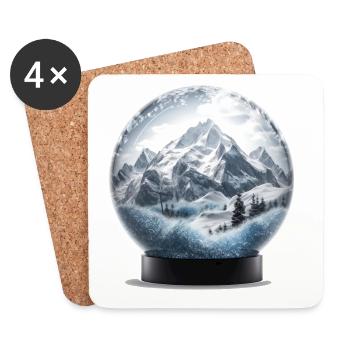 The beauties of the earth in a snow globe - Coasters (set of 4) - white - Front