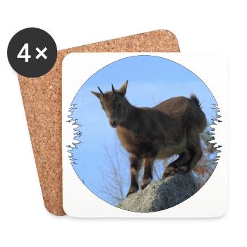 Ziegen im Hochgebirge sind gute Kletterkünstler - Untersetzer (4er-Set) - Weiß - Vorne