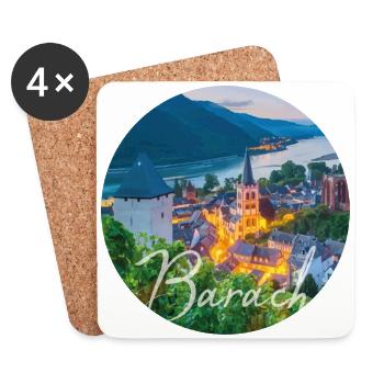 Barach,Skyline,Ville,Idylle,Paysage - Dessous de verre (lot de 4) - blanc - Devant