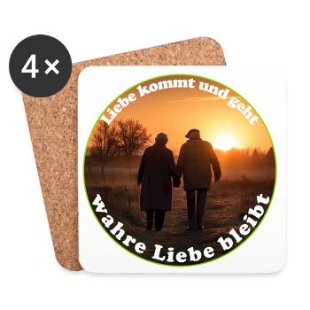 Liebe ist oft die treibende Kraft - Untersetzer (4er-Set) - Weiß - Vorne