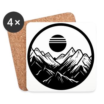 Berge Symbol Mountains - Coasters (set of 4) - white - Front