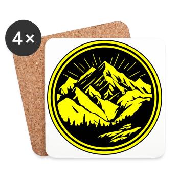 Mountains Silhouette Landscape - Coasters (set of 4) - white - Front