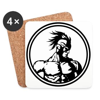Gladiator Muscles Spartan Gym - Dessous de verre (lot de 4) - blanc - Devant