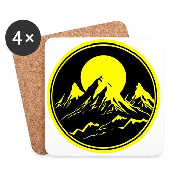Montagnes Nature Montagnes Silhouette - Dessous de verre (lot de 4) - blanc - Devant