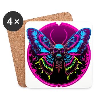 Skull Moth - Coasters (set of 4) - white - Front