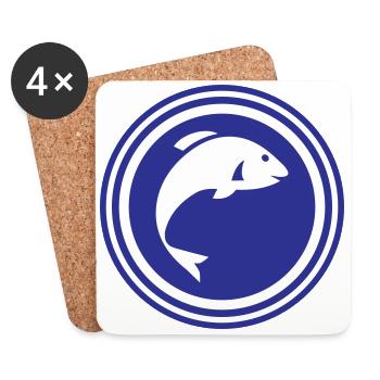 Symbole du poisson - Dessous de verre (lot de 4) - blanc - Devant