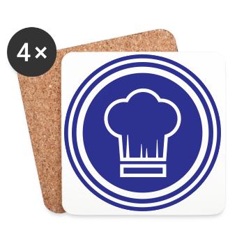 Chapeau de chef Chef - Dessous de verre (lot de 4) - blanc - Devant