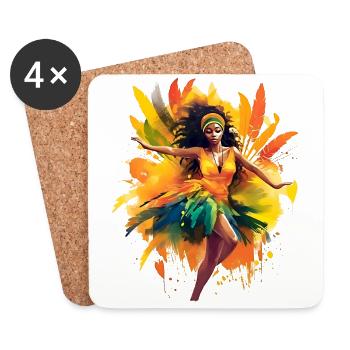 Le carnaval de Rio de Janeiro est largement connu - Dessous de verre (lot de 4) - blanc - Devant