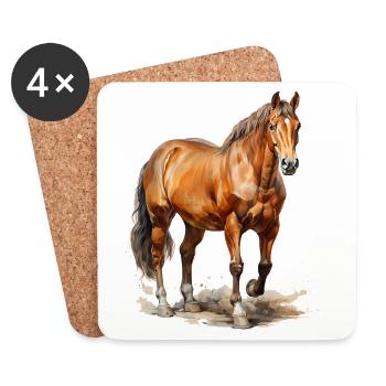 Horses play a special role - Coasters (set of 4) - white - Front