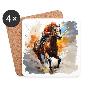 Les courses de chevaux ont une longue tradition - Dessous de verre (lot de 4) - blanc - Devant