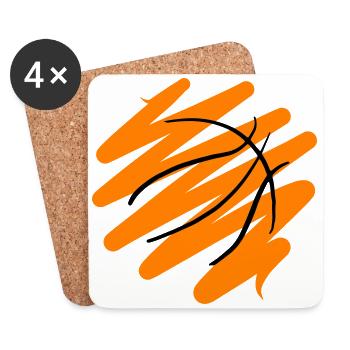 Conception abstraite du basketball - Dessous de verre (lot de 4) - blanc - Devant