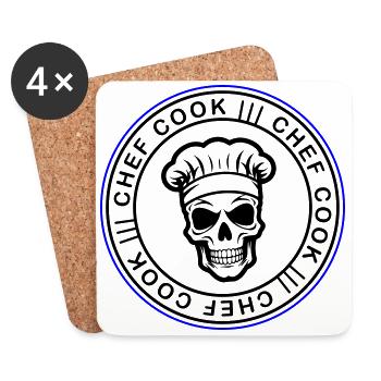 Chef Skull Chef - Coasters (set of 4) - white - Front