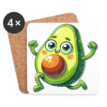 A Happy Avocado Being Happy - Untersetzer (4er-Set) - Weiß - Vorne