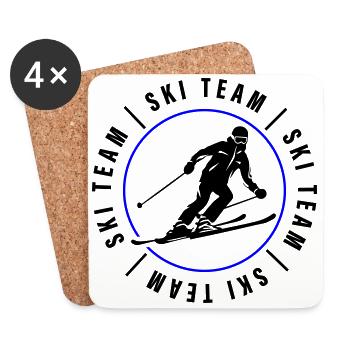Ski Team Verein Skiing Mann - Untersetzer (4er-Set) - Weiß - Vorne