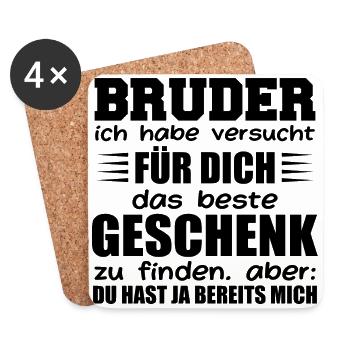Bruder versucht das beste für dich zu finden - Untersetzer (4er-Set) - Weiß - Vorne
