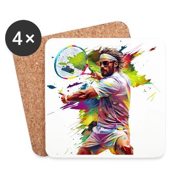 Le tennis est un jeu de dos crawlé - Dessous de verre (lot de 4) - blanc - Devant