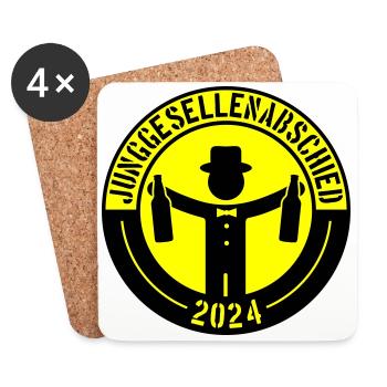 Junggesellenabschied 2024 - Untersetzer (4er-Set) - Weiß - Vorne