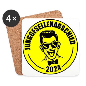 Junggesellenabschied 2024 - Untersetzer (4er-Set) - Weiß - Vorne